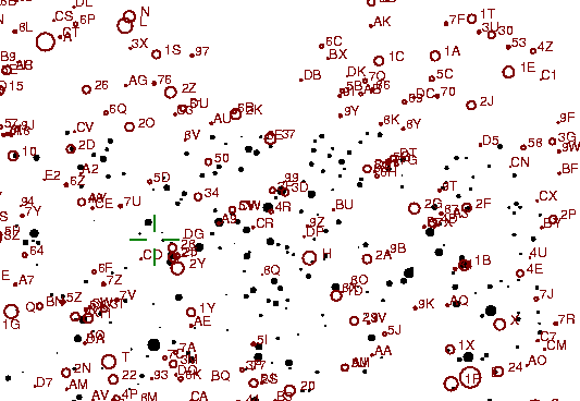 Identification sketch for variable star V1343-AQL (V1343 AQUILAE) on the night of JD2452875.