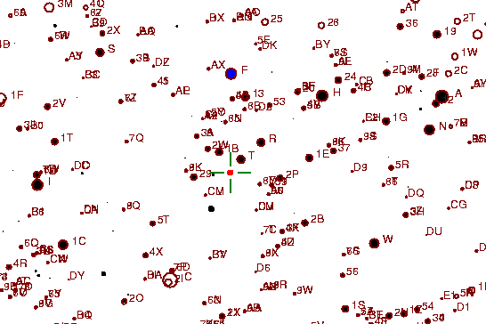 Identification sketch for variable star W-LYR (W LYRAE) on the night of JD2452875.