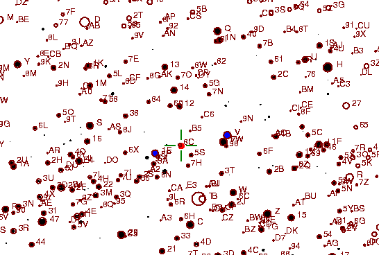 Identification sketch for variable star WZ-LYR (WZ LYRAE) on the night of JD2452875.