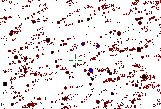 Identification sketch for variable star AG-DEL (AG DELPHINI) on the night of JD2452903.