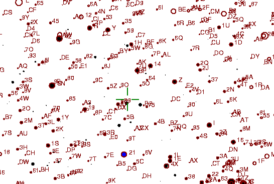 Identification sketch for variable star AO-LYR (AO LYRAE) on the night of JD2452903.