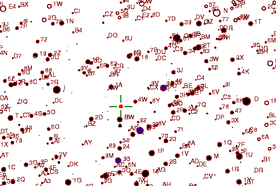 Identification sketch for variable star AZ-DEL (AZ DELPHINI) on the night of JD2452903.