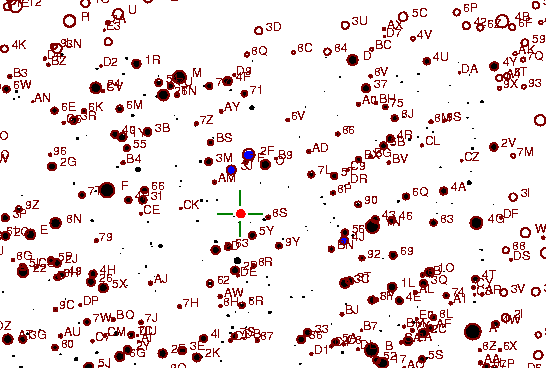 Identification sketch for variable star CV-LYR (CV LYRAE) on the night of JD2452903.