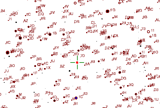 Identification sketch for variable star EK-AQL (EK AQUILAE) on the night of JD2452903.
