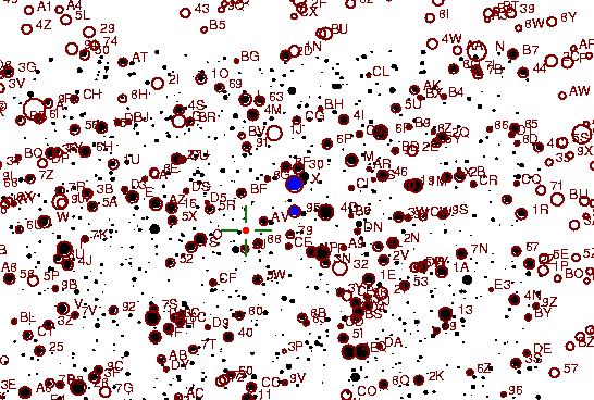 Identification sketch for variable star EM-CYG (EM CYGNI) on the night of JD2452903.