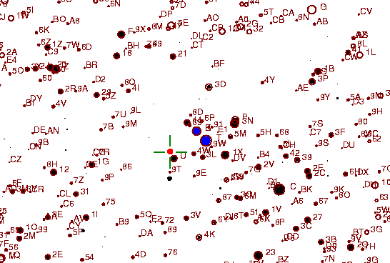 Identification sketch for variable star EW-LYR (EW LYRAE) on the night of JD2452903.