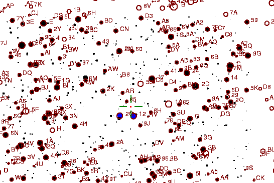 Identification sketch for variable star EY-CYG (EY CYGNI) on the night of JD2452903.