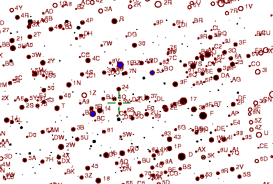 Identification sketch for variable star FF-LYR (FF LYRAE) on the night of JD2452903.