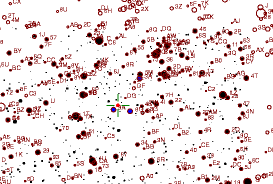 Identification sketch for variable star MU-AQL (MU AQUILAE) on the night of JD2452903.