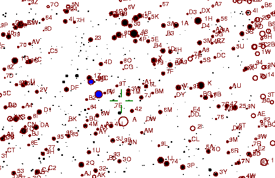 Identification sketch for variable star RS-CYG (RS CYGNI) on the night of JD2452903.