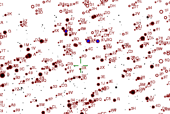 Identification sketch for variable star RU-AQL (RU AQUILAE) on the night of JD2452903.