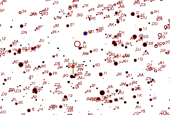 Identification sketch for variable star RU-LYR (RU LYRAE) on the night of JD2452903.