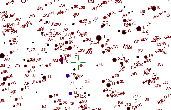 Identification sketch for variable star RW-LYR (RW LYRAE) on the night of JD2452903.