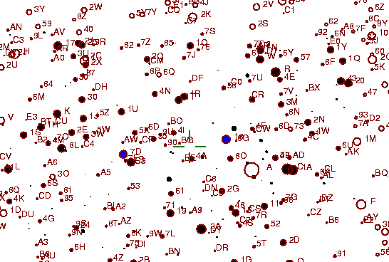 Identification sketch for variable star RY-DEL (RY DELPHINI) on the night of JD2452903.