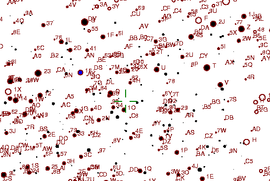 Identification sketch for variable star SU-LYR (SU LYRAE) on the night of JD2452903.