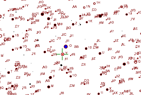 Identification sketch for variable star TZ-TAU (TZ TAURI) on the night of JD2452903.