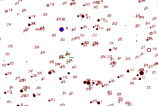 Identification sketch for variable star U-ARI (U ARIETIS) on the night of JD2452903.