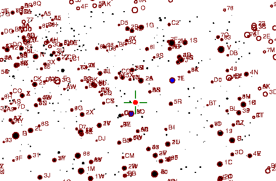 Identification sketch for variable star U-LYR (U LYRAE) on the night of JD2452903.