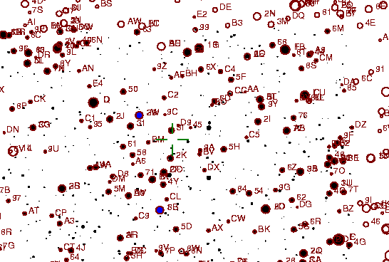 Identification sketch for variable star UW-LYR (UW LYRAE) on the night of JD2452903.