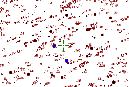 Identification sketch for variable star W-AND (W ANDROMEDAE) on the night of JD2452903.