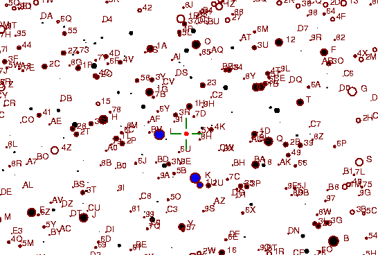 Identification sketch for variable star W-AND (W ANDROMEDAE) on the night of JD2452903.