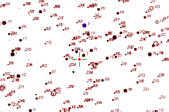 Identification sketch for variable star W-LYR (W LYRAE) on the night of JD2452903.
