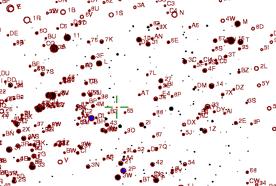 Identification sketch for variable star Z-DEL (Z DELPHINI) on the night of JD2452903.