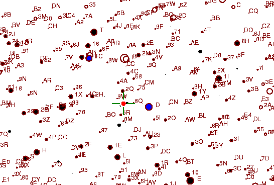 Identification sketch for variable star AI-PER (AI PERSEI) on the night of JD2452910.