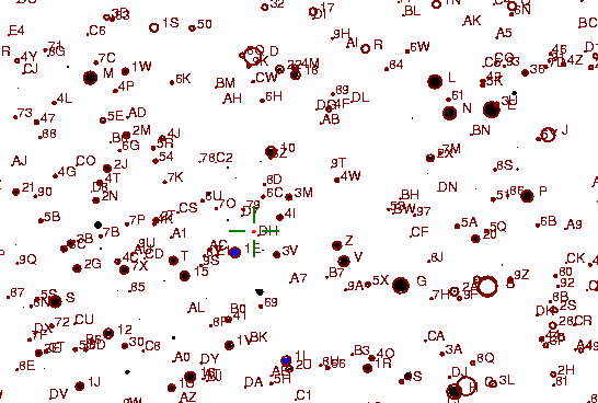 Identification sketch for variable star BI-ORI (BI ORIONIS) on the night of JD2452910.