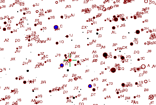 Identification sketch for variable star BU-AND (BU ANDROMEDAE) on the night of JD2452910.