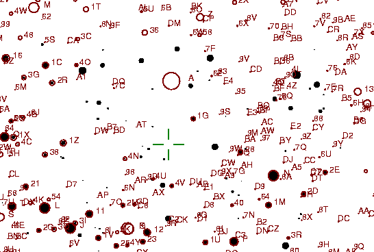 Identification sketch for variable star BU-TAU (BU TAURI) on the night of JD2452910.