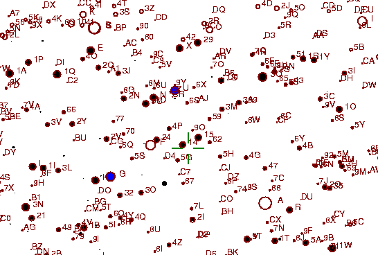 Identification sketch for variable star EF-PEG (EF PEGASI) on the night of JD2452910.