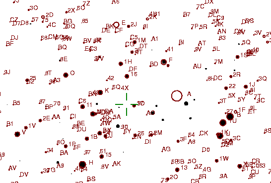 Identification sketch for variable star R-ARI (R ARIETIS) on the night of JD2452910.