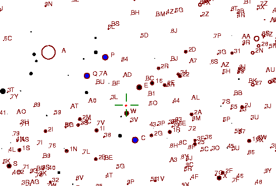 Identification sketch for variable star RW-PEG (RW PEGASI) on the night of JD2452910.