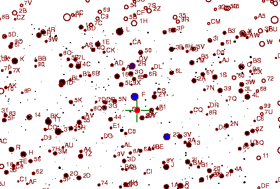 Identification sketch for variable star S-AQL (S AQUILAE) on the night of JD2452910.