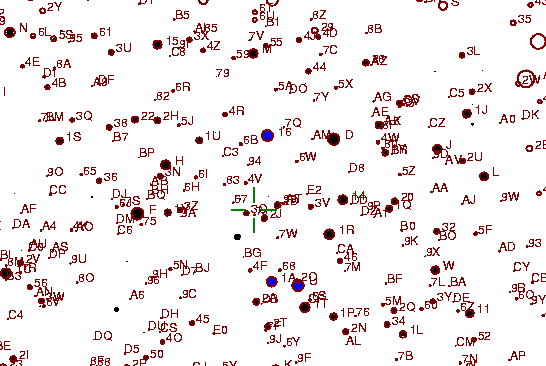 Identification sketch for variable star SV-AND (SV ANDROMEDAE) on the night of JD2452910.