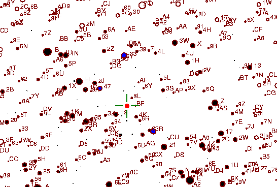 Identification sketch for variable star TT-DEL (TT DELPHINI) on the night of JD2452910.