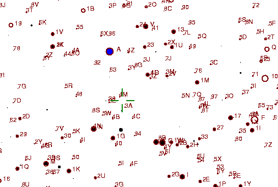 Identification sketch for variable star U-ARI (U ARIETIS) on the night of JD2452910.
