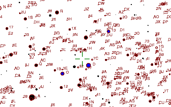 Identification sketch for variable star U-SGE (U SAGITTAE) on the night of JD2452910.