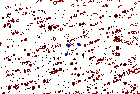 Identification sketch for variable star UV-SGE (UV SAGITTAE) on the night of JD2452910.