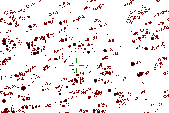 Identification sketch for variable star V1494-AQL (V1494 AQUILAE) on the night of JD2452910.