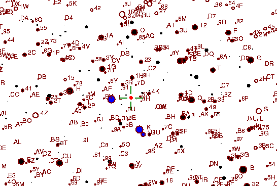 Identification sketch for variable star W-AND (W ANDROMEDAE) on the night of JD2452910.