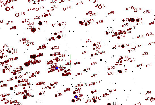 Identification sketch for variable star Z-DEL (Z DELPHINI) on the night of JD2452910.