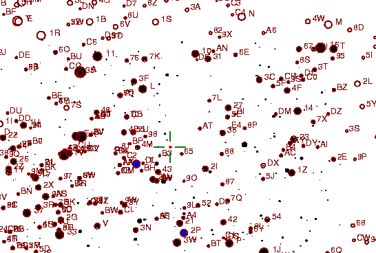 Identification sketch for variable star Z-DEL (Z DELPHINI) on the night of JD2452910.