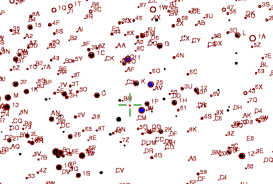 Identification sketch for variable star AL-AUR (AL AURIGAE) on the night of JD2452994.