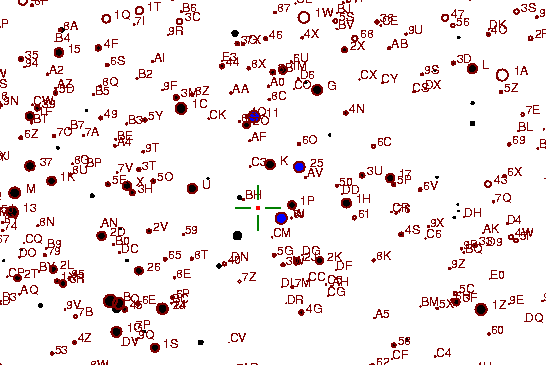 Identification sketch for variable star AL-AUR (AL AURIGAE) on the night of JD2452994.