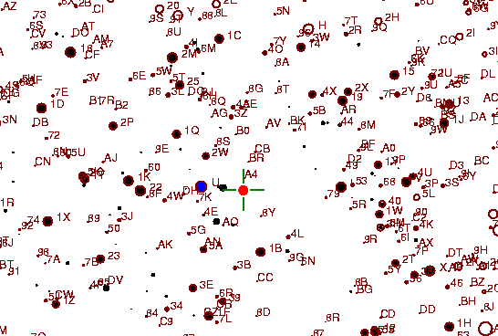 Identification sketch for variable star AU-AUR (AU AURIGAE) on the night of JD2452994.