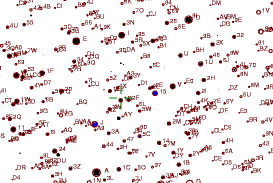 Identification sketch for variable star BG-CMI (BG CANIS MINORIS) on the night of JD2452994.