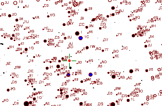 Identification sketch for variable star BH-AUR (BH AURIGAE) on the night of JD2452994.