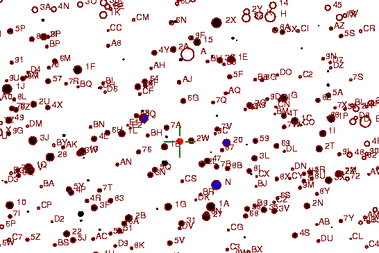 Identification sketch for variable star BI-MON (BI MONOCEROTIS) on the night of JD2452994.